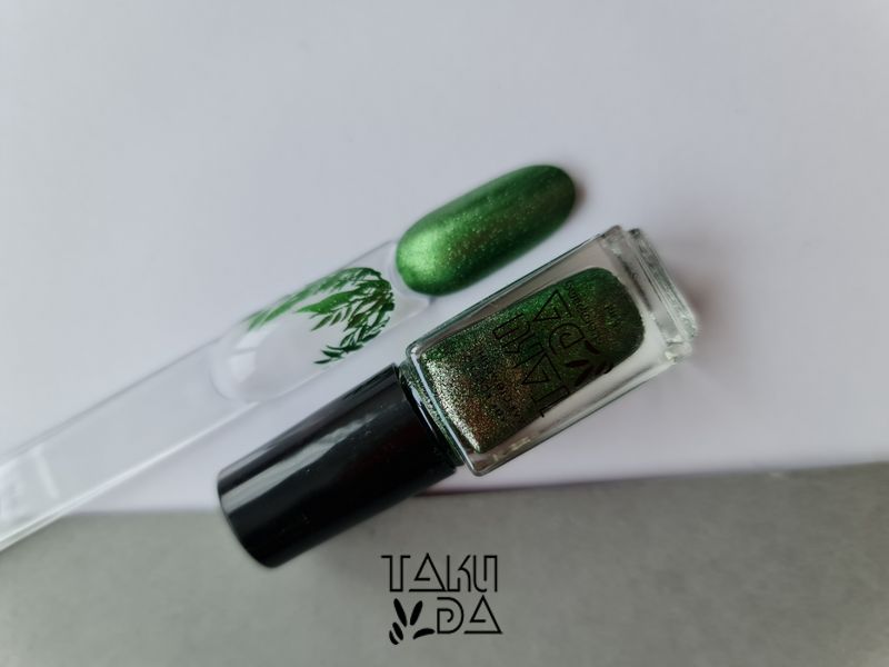 Лак-фарба для стемпінгу TAKI DA 061 (10ml) Зелений (перламутр хром) p4205 фото