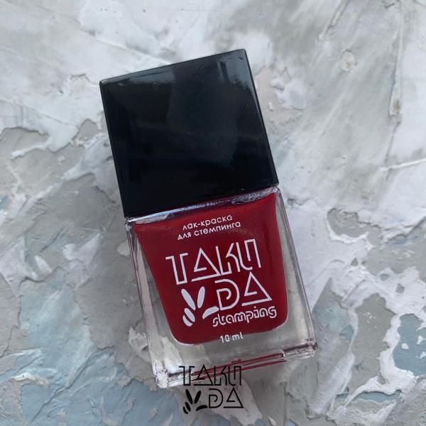 Лак-фарба для стемпінгу TAKI DA 009 (10ml) Темно-червоний p4113 фото